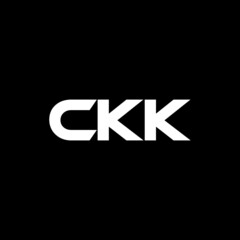 Fototapeta na wymiar CKK letter logo design with black background in illustrator, vector logo modern alphabet font overlap style. calligraphy designs for logo, Poster, Invitation, etc.
