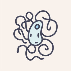 Bacteria salmonella color vector doodle icon design