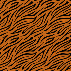 Tiger color seamless pattern. The orange and black stripe texture is repeated. Background template design.