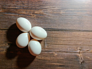 White chicken eggs. Eggs background. Chicken egg close-up.