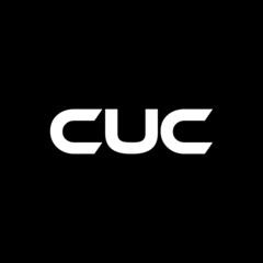 CUC letter logo design with black background in illustrator, vector logo modern alphabet font overlap style. calligraphy designs for logo, Poster, Invitation, etc.