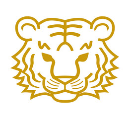 虎の顔のアイコン 線画 - 2022年　寅年　年賀状素材
