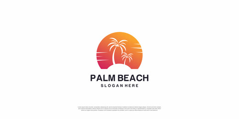 Palm beach logo with creative concept Premium Vector part 3