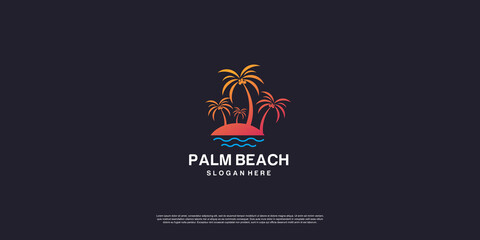 Palm beach logo with creative concept Premium Vector part 4