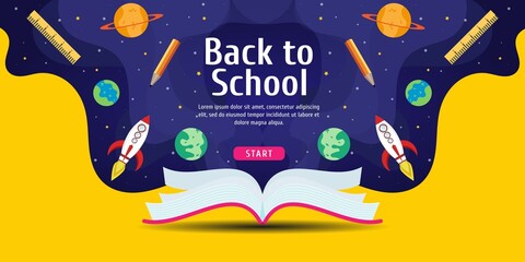 Back to school background with space design. Suitable for banner, poster, landing page, etc. Vector illustration