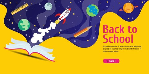 Back to school background with space design. Suitable for banner, poster, landing page, etc. Vector illustration
