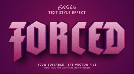 Editable text effect, Forced text on headline style effect