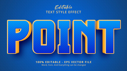 Editable text effect, Point text on headline blue color style effect