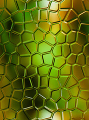 Metal mesh on a green background. Light green texture with highlights of light.