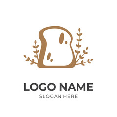 bakery logo vector with flat brown color style