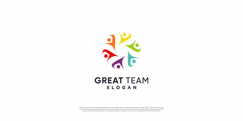 Team work logo with modern unique concept Premium Vector part 2