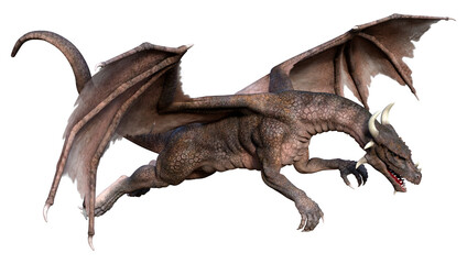 Obraz premium 3D Rendering Fairy Tale Dragon on White