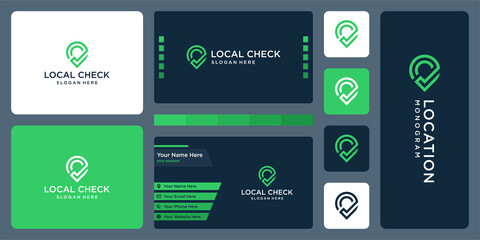 Pin point location design template with check mark graphic design vector illustration.