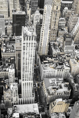 Vertical shot of high-rise buildings in New York City, USA
