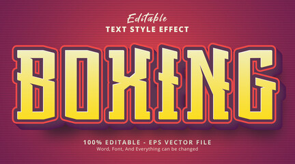 Boxing text on cartoon headline style effect, editable text effect