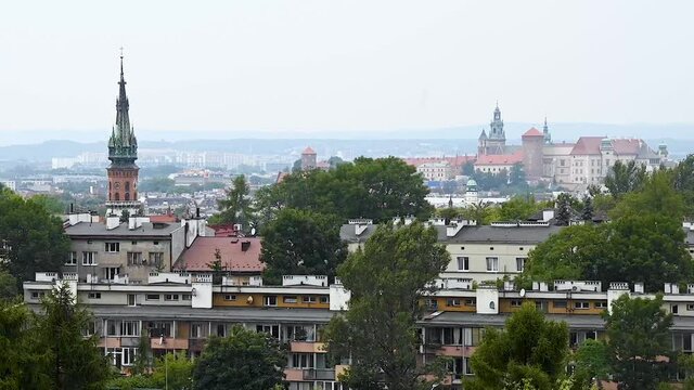 Scenic overlook of Krakow from Krakus Mound