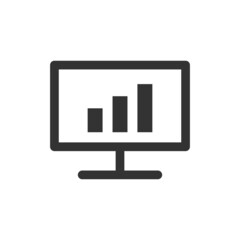 Bar graph cart icon isolated on white background. Monitor symbol modern, simple, vector, icon for website design, mobile app, ui. Vector Illustration