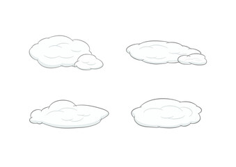 white cloud vector isolated on white background ep159