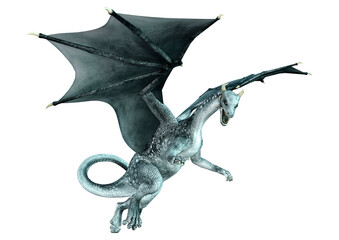 Fototapeta premium 3D Rendering Fairy Tale Dragon on White
