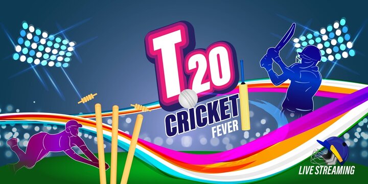 ICC Men's T20 World Cup Cricket Championship Abstract Background.