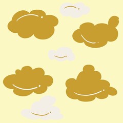Group golden sky background. Illustation