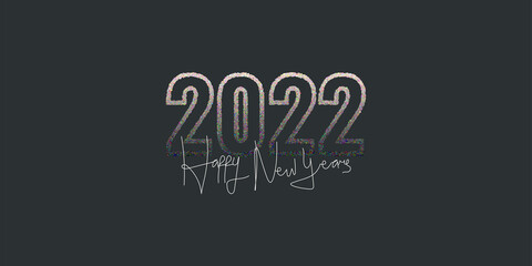 Happy new year 2022 illustration template design 
