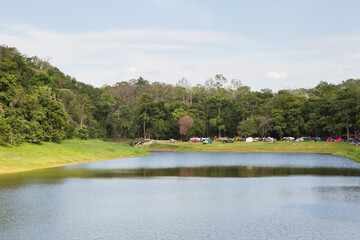 Khao Ruak Reservoir at Namtok Samlan National Park in Saraburi Province Thailand is a reservoir that tourists come to relax