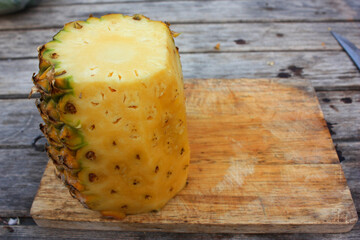 pineapple on a wooden board