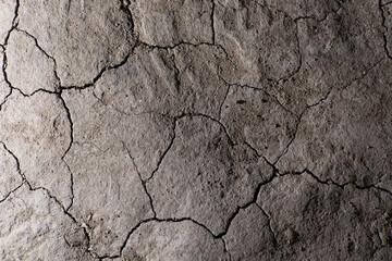 Dry cracked earth ground texture. No watering desert
