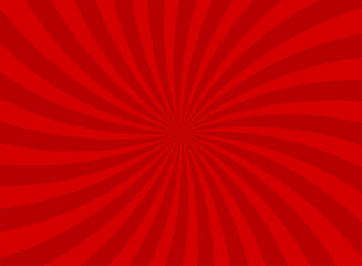 Sunlight spiral rays background. Red swirl focus background. Vector illustration.