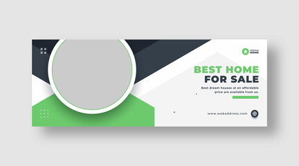 Real estate social media facebook cover web banner template