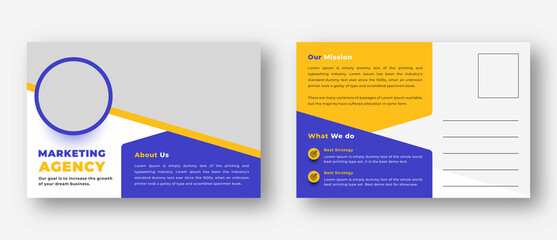 Corporate business or marketing agency postcard template