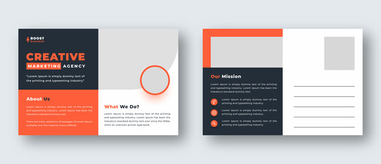 Corporate business or marketing agency postcard template