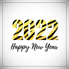 Golden tiger textured shiny lettering 2022
