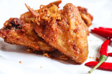 Delicious grilled chicken on a white background