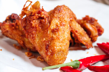 Delicious grilled chicken on a white background