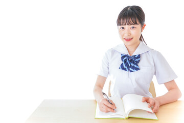 授業を受ける若い女子学生