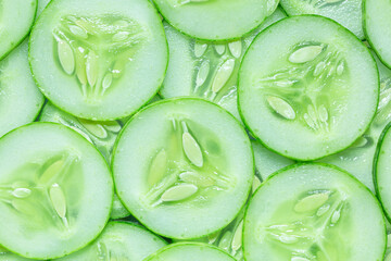 Macro Cucumber,Fresh slice cucumber on background