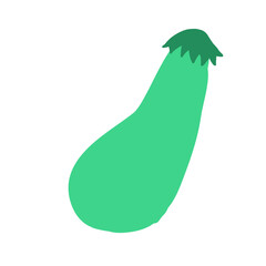 green zuccini doodle style vector element. handdraw illustration