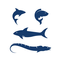 Fish logo and aquatic  animal icon illustration 