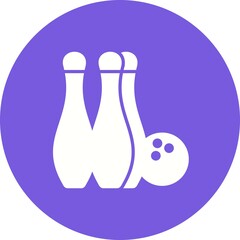 Bowling Glyph Vector Line Icon Design