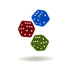 The icon of colored cubes is blue, red, green on a white background.