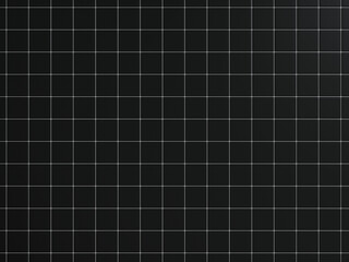 Square ceramic black tile and white grout background. For decor modern home and kitchen wall. 3D illustration.