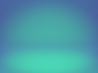 3D studio. Blue and green light empty room. Abstract background for creative template.