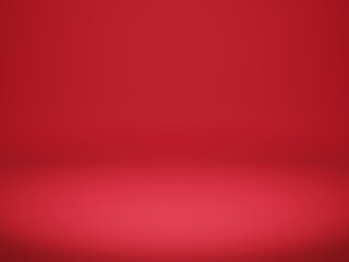 3D studio. Red empty room. Abstract background for Christmas.and Valentine day. © Ampcool