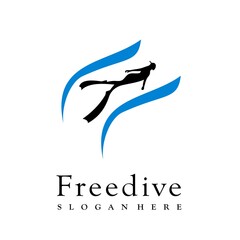 freediving club logo design concept
