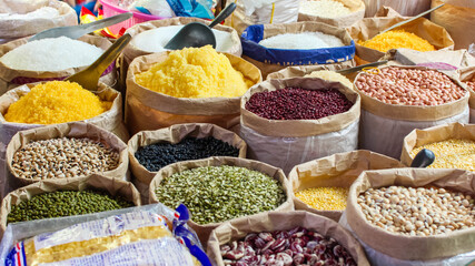 Dried food products sold on the market in Ho Chi Minh City, Vietnam