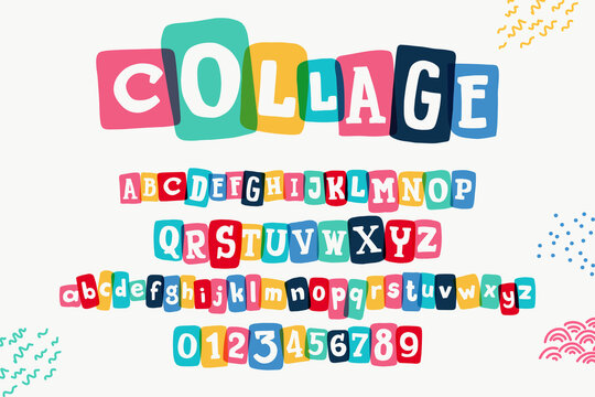 Typewriter-inspired alphabet with bold slab serif symbols in colorful frames.