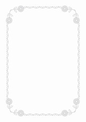 Black frame ornament on a white page. Design for text, invitations, menus, cards, posters etc. illustration.