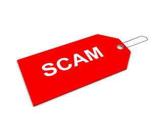 Obraz na płótnie Canvas 3d rendering word scam tag